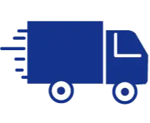 blue truck icon on a white background